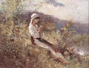 Nicolae Grigorescu, Peasant Woman Sitting in the Grass